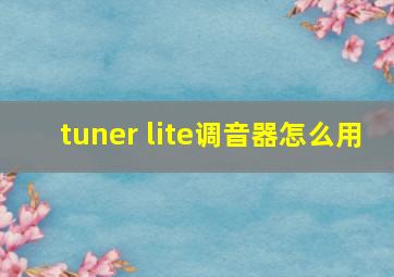 tuner lite调音器怎么用